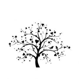 Sticker decorativ perete copacul iubirii 40x55 cm