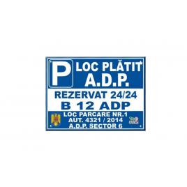 Placuta loc parcare indicator inchiriat adp, 200×300, pvc 1 mm