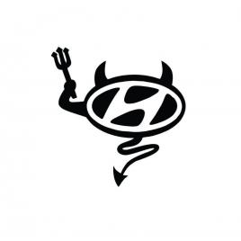 Sticker devil hyundai 12x12 cm, creative rey®