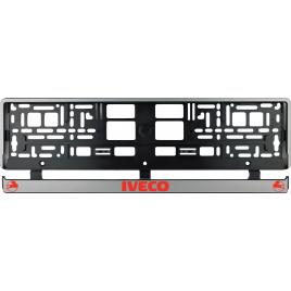 Set 2 bucati, suport numar inmatriculare argintiu iveco iii