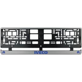 Set 2 bucati, suport numar inmatriculare argintiu iveco iv