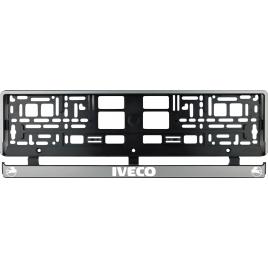 Set 2 bucati, suport numar inmatriculare argintiu iveco alb