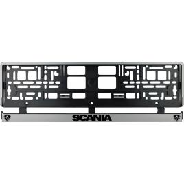 Set 2 bucati, suport numar inmatriculare argintiu scania ii