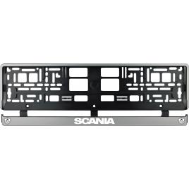 Set 2 bucati, suport numar inmatriculare argintiu scania iii