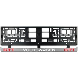 Set 2 bucati, suport numar inmatriculare argintiu vw gti