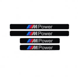 Set 4 stickere praguri bmw m power, sticker decorativ