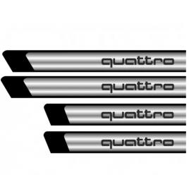Set 4 stickere protectii praguri gri pentru quattro
