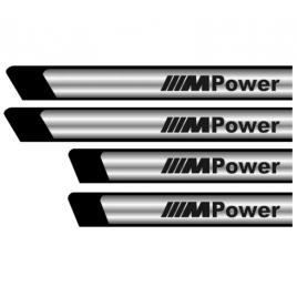 Set stickere protectii praguri gri pentru bmw m power, creative rey®