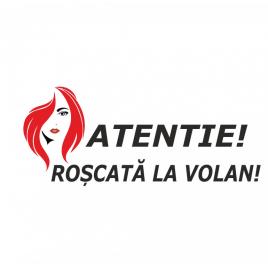 Sticker atentie roscata la volan 15 cm, creative rey®