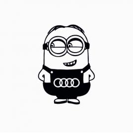 Sticker audi minion 15x10 cm, creative rey®
