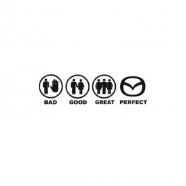 Sticker bad good perfect mazda 15x5.5 cm, creative rey®