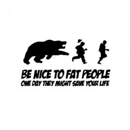 Sticker be nice with fat people 15 cm, creative rey®
