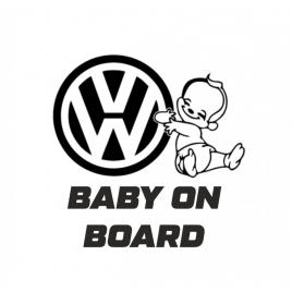 Sticker baby on board volkswagen 15 cm, creative rey®