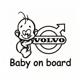 Sticker baby on board volvo 15 cm, creative rey®