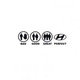 Sticker bad good perfect hyundai 20x5.5 cm, creative rey®