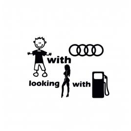 Sticker baiat cu audi 13x10 cm, creative rey®