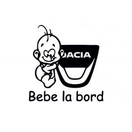 Sticker bebe la bord dacia 15x14.5 cm, creative rey®