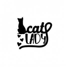 Sticker cat lady 15cm, creative rey®