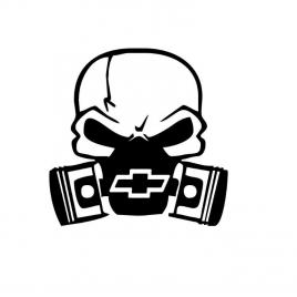 Sticker chevrolet craniu 12x12 cm, creative rey®