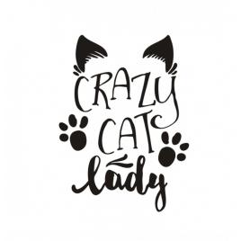 Sticker crazy cat 15cm, creative rey®