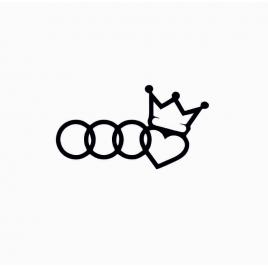 Sticker crown heart audi 15x8 cm, creative rey®