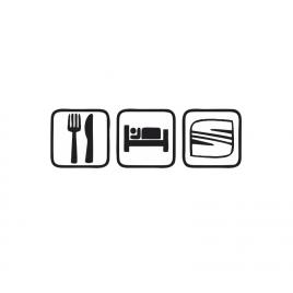 Sticker eat sleep seat 15x4.6 cm, creative rey®