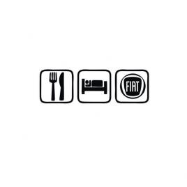 Sticker eat sleep fiat 20x6.2 cm, creative rey®