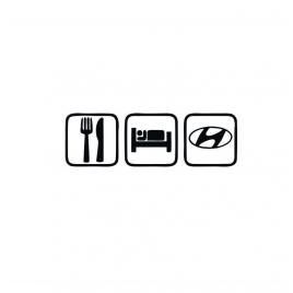 Sticker eat sleep hyundai 15x5.1 cm, creative rey®