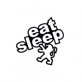 Sticker eat-sleep-peugeot 12x12 cm, creative rey®