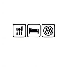 Sticker eat-sleep-volkswagen 15x4.7 cm, creative rey®