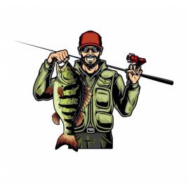 Sticker fishing man 15 cm, creative rey®