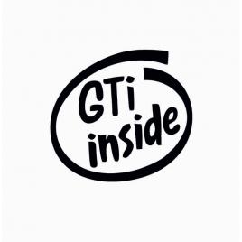 Sticker gti inside 10x9.2 cm, creative rey®