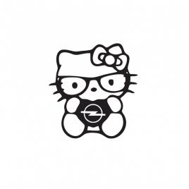 Sticker hello kitty opel 12x11 cm, creative rey®