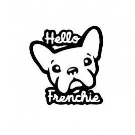 Sticker hello frankie 10x9.3 cm, creative rey®