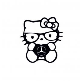 Sticker hello kitty mercedes 12x11.2 cm, creative rey®
