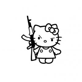 Sticker hello kitty ak47 15x12.7 cm, creative rey®