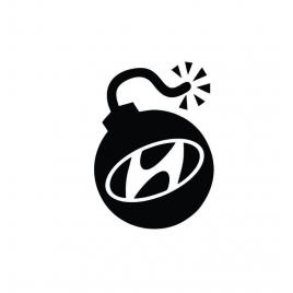 Sticker hyundai bomba 15x10.4 cm, creative rey®