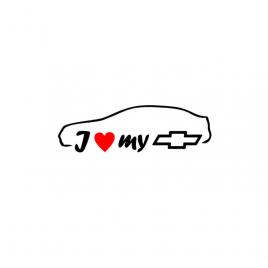 Sticker i love my chevrolet berlina 18x5.2 cm, creative rey®