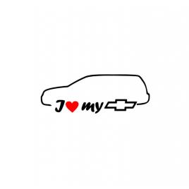 Sticker i love my chevrolet break 18x6 cm, creative rey®