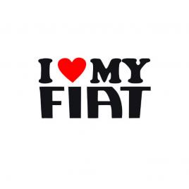 Sticker i love my fiat 15x8.1 cm, creative rey®