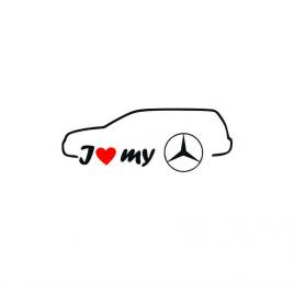 Sticker i love my mercedes break 17x6.5 cm, creative rey®