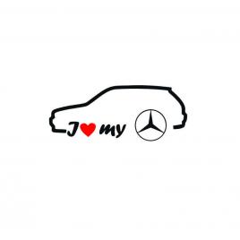 Sticker i love my mercedes hatchback 17x5.8 cm, creative rey®