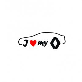 Sticker i love my renault berlina 17x6.1 cm, creative rey®