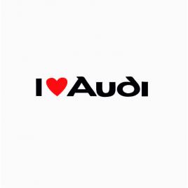 Sticker i love audi 20x3.6 cm, creative rey®