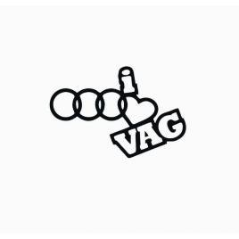 Sticker i love audi vag 15x10 cm, creative rey®