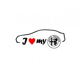 Sticker i love my alfa romeo berlina 20x7.5 cm, creative rey®