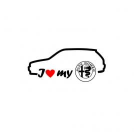 Sticker i love my alfa romeo hatchback 18x7 cm, creative rey®