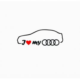 Sticker i love my audi berlina 15x5.2 cm, creative rey®