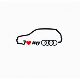 Sticker i love my audi hatchback 15x5.6 cm, creative rey®