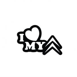 Sticker i love my citroen 15x10 cm, creative rey®